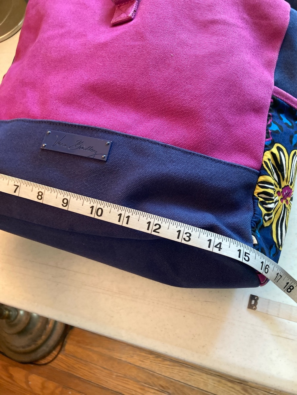 Vera Bradley Large Floral Canvas & Quilted Backpack - Picture 8 of 12